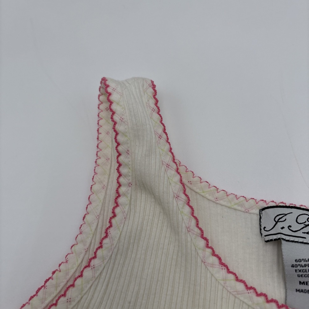 J Appel Classics Tank Top Sleeveless Womens Size Medium Strawberry's Floral Embr - Picture 8 of 15